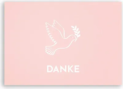 Produktbild von Friendly Fox 12 Danke Karten "Taube", Danksagungskarten Taufe Konfirmation Kommunion, Klappkarten mit Umschlag