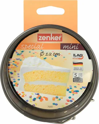 Immagine prodotto di Teglia Zenker Ø 12 cm SPECIAL - MINI, piccola teglia con base piatta in lamiera d'acciaio, tortiera rotonda con rivestimento antiaderente (colore: nero)