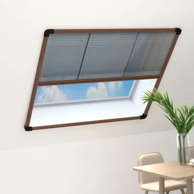 Zdjęcie produktu dla Plisowana moskitiera do okien aluminiowa brązowa 120x120 cm