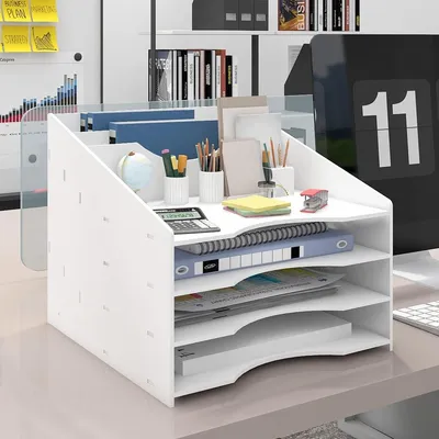 Productafbeelding van Bureau organizer - Brieflade - Wit - PVC - Voor A4-papier, mappen en boeken