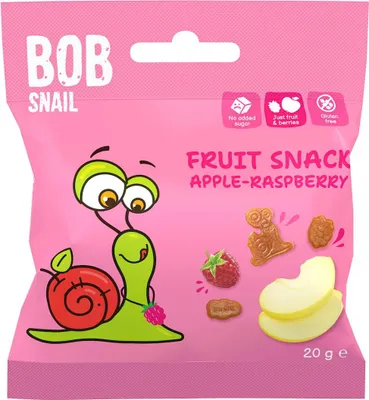 ŻELKI JABŁKO - MALINA BEZ ŻELATYNY BEZGLUTENOWE 20 g - BOB SNAIL