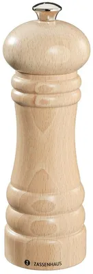 Zdjęcie produktu dla Zassenhaus 020021, Młynek do pieprzu, Naturalny, Buk, Ceramika, Stal nierdzewna, Pieprz, 180 mm