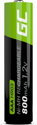 Produktbild von Green Cell 800mAh 1.2V 4 Stck Vorgeladene NI-MH AAA-Akkus - Akkubatterien AAA/Micro, sofort einsatzbereit, Starke Leistung, geringe Selbstentladung, wiederaufladbare Akku Batterie, ohne Memory-Effekt