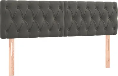Produktbild von vidaXL Kopfteile Dunkelgrau 160x7x78/88 cm Samt
