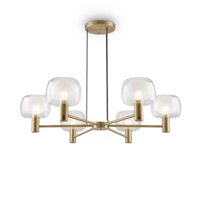 Image de Lampe suspendue, aluminium verre, or, D 96 cm