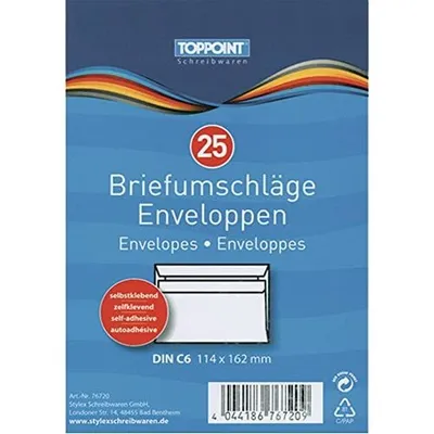 Obrázok produktu pre TOP Obálky 76720 Obálky C6 selfcl.25