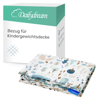 Produktbild von Gewichtsdeckenbezug für Kinder aus 100% Baumwolle, Edition "Wald" - 90x120cm - Gewichtete Decke