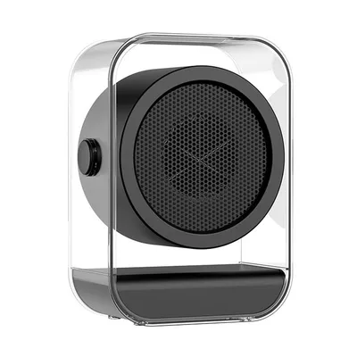 A product shot of a small, portable heater.