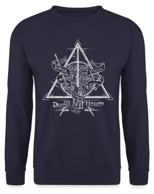 Produktbild von Spreadshirt Harry Potter The Deathly Hallows Uni Pullover, S, Navy