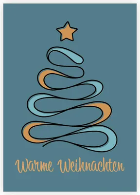 Produktbild von Moderne Weihnachtskarte mit den besten Wünschen für warme Weihnachten