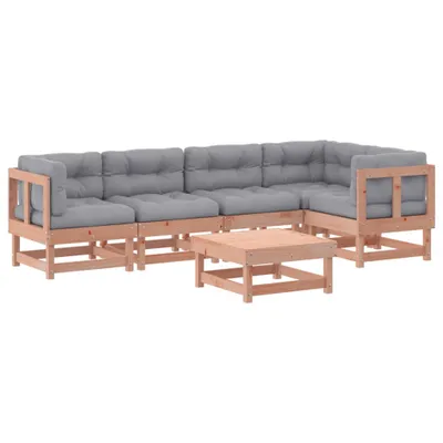 Image de vidaXL Ensemble salon de jardin 6 pièces avec coussins bois massif douglas