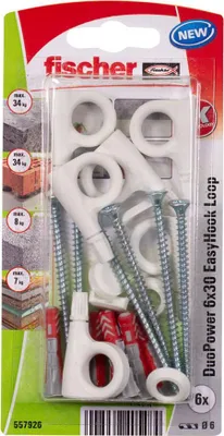 Image de Blister 6 Chevilles Duopower Easyhook Cheville Universelle Haute Performance Pour Crochets - Fischer