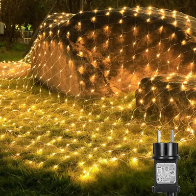 Obrázek produktu pro 6x4m 660 LED světelná síť 8 světelných režimů Teplá bílá 31V pohádková světla Vodotěsné s časovačem a paměťovou funkcí pro vnitřní svatební vánoční výzdobu
