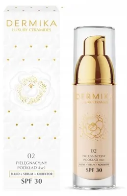 Obrázok produktu pre DERMIKA LUXURY CERAMIDES – Pleťový základ s ceramidmi, 4 v 1, SPF 30, odtieň 02, 30 ml