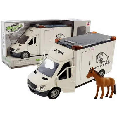 Zdjęcie produktu dla Auto transporter dla koni, wóz, światła, dźwięki, gumowe koła