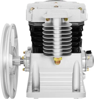 Image de Tête de pompe pour compresseur d'air, double cylindre, débit d'aspiration de 420 l/min, couleur argent