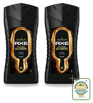 Produktbild von 2 x Axe Magnum Gold Caramel Billionaire 3-in-1 Duschgel - 250 ml - Vorratspackung - 2 Stücke
