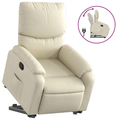 Produktbild von vidaXL Relaxsessel mit Aufstehhilfe Creme Kunstleder