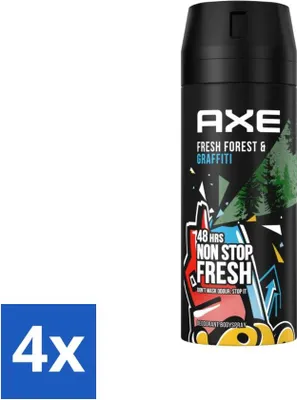 Obrázok produktu pre Ax - dezodorant v spreji - 48h Fresh - Fresh Forest & Graffiti - 150 ml - výhodné balenie - 4 kusy