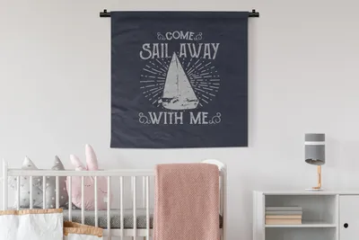Produktbild von MuchoWow® Wandteppich Wandbehang Jahrgang - Segeln - Boot 90x90 cm Tapisserie Dekoration Wandtuch - Wandaufhänger