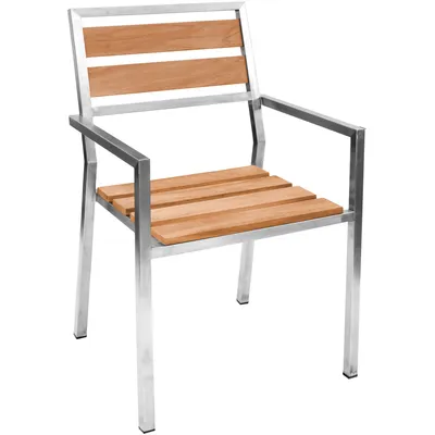 Productafbeelding van Teako Design stapelstoel Lavarone, teakhout, roestvrij staal, 54x48 cm