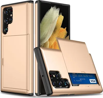 Produktbild von König Design Hülle kompatibel mit Samsung Galaxy S22 Ultra 5G Kunststoff Soft Handyhülle - Handy Case Gold