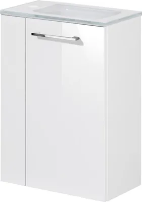 Produktbild von Fackelmann SBC SCENO Gäste WC Set 2-teilig 45 cm, Weiß, rechts, Glas Weiß