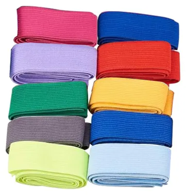 Nähgummiband 2 cm x 2 m, 10 Stück, elastisch, gemischte Farben