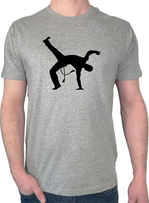 Produktbild von Huuraa Herren T-Shirt Capoeira Silhouette L Sport Grey Bio Baumwolle Fairtrade Herrenshirt Geschenkidee