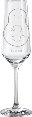Produktbild von Mr. & Mrs. Panda Glas Avocado Kern - Transparent - Geschenk, Spruch Leben, graviertes sektglas, Lächeln, Sektflöte, Champagnerglas, glücklich, Pflanze, Trinkglas