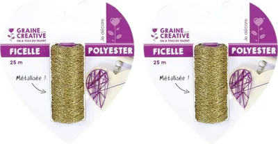 Image de 2 bobines de fil métallisé or 25 m