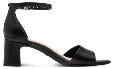 Produktbild von Tamaris Damen Sandalette aus Leder mit Fesselriemen und Blockabsatz 1-28347-46, Größe:41 EU, Farbe:Schwarz