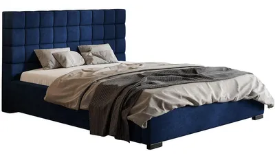 Produktbild von Bett 140x200 cm Noris mit Metall-Lattenrost - Schlafzimmer, Doppelbett - Polsterbett mit Bettkasten, Blau