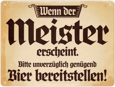 Produktbild von Bier Meister Vintage-Stil Metallschild XL in 21x28 cm