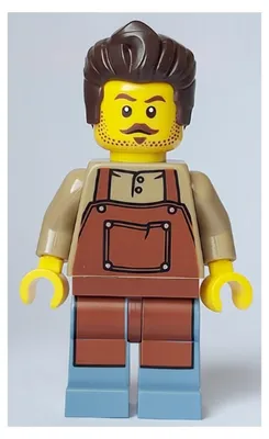 Immagine prodotto di LEGO Minifigura: Barbiere - Uomo, grembiule marrone rossiccio, gambe blu sabbia (codice cty1647)