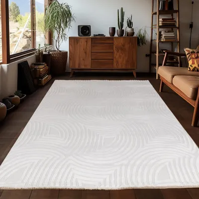 Zdjęcie produktu dla Ayyildiz | Dywan 3D Sahara - 200 cm x 290 cm - Kremowy - Geometryczny - Nowoczesny i Przytulny