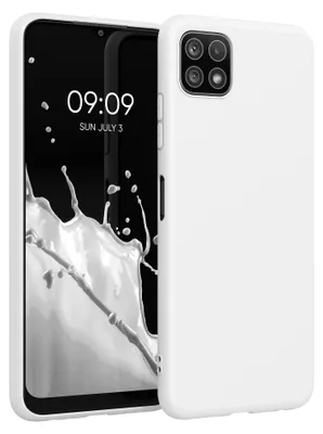 Produktbild von kwmobile Handyhülle für Samsung Galaxy A22 5G Hülle - TPU Case - Kabelloses Laden - Schutzhülle Cover in Weiß matt