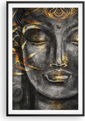 Produktbild von Gerahmtes Poster - Schwarzer Rahmen - Buddha Gold Bodhisattva - 61x91,5 cm - Wand Bild - Wanddeko - Wandbilder - Kunstposter - Wandposter - Bilderrahmen - Bilder - Kunstdruck - P2BPA61x91-4442