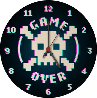 Produktbild von Game Over Totenkopf Wanduhr aus MDF