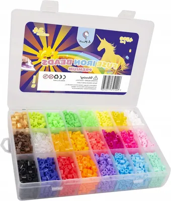 Produktbild von La Manuli Midi Bügelperlen, 4500 Stück, Helle Farben mit Organizer