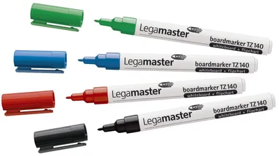 Obrázek produktu pro Legamaster 7-114094, 4 kusů, Černá, Modrá, Zelená, Červená, Jemný hrot, Vícebarevný, Polypropylen (PP), Kulatý