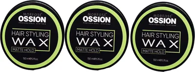 Produktbild von Morfose Ossion Hair Wax Matt 3 x 150 ml Premium Barber Set