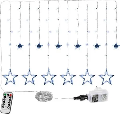 Obrázok produktu pre Vianočná dekorácia - svietiace hviezdy,150 LED, studenobiele