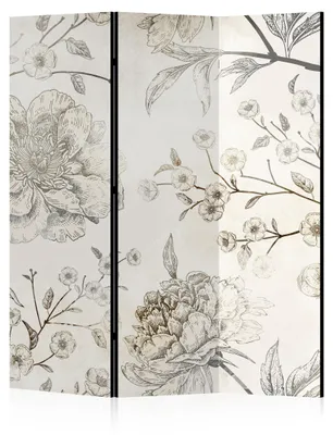 Immagine prodotto di LUMASOUL Paravento Bifacciale, paravento divisorio per interni, Motivo floreale, 135x172 cm
