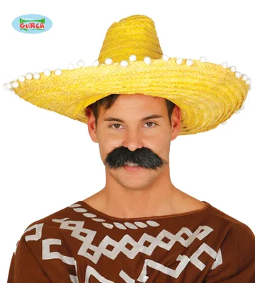 Productafbeelding van Enorme strooien sombrero voor volwassenen, geel, ongeveer 51 cm