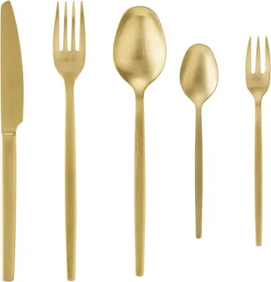 Produktbild von 60 tlg. Besteckset ALEX GOLD, mit gold, matte PVD Beschichtung, Chromnickelstahl 18/10