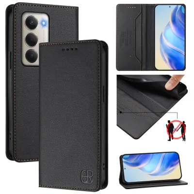 Immagine prodotto di Custodia in pelle per Xiaomi Redmi 15 5G/4G, flip case con slot per carte, portafoglio e supporto Nero
