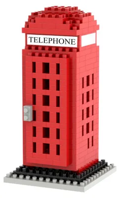 Productafbeelding van Brixies Bouwset Telefooncel - 365 mini-bouwstenen voor kinderen