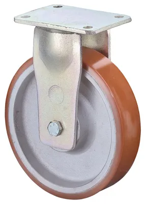 Produktbild von BS Rollen Bockrolle RR110.C10.253 Durchmesser 250mm Tragfähigkeit 2200kg Platte 255x200mm Rad Aluminium / Guss-PUR95 - RR110.C10.253