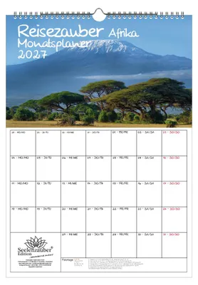 Produktbild von Reisezauber Afrika Planer DIN A3 Kalender für 2027 Landschaft Reise Tiere Urlaub - Seelenzauber